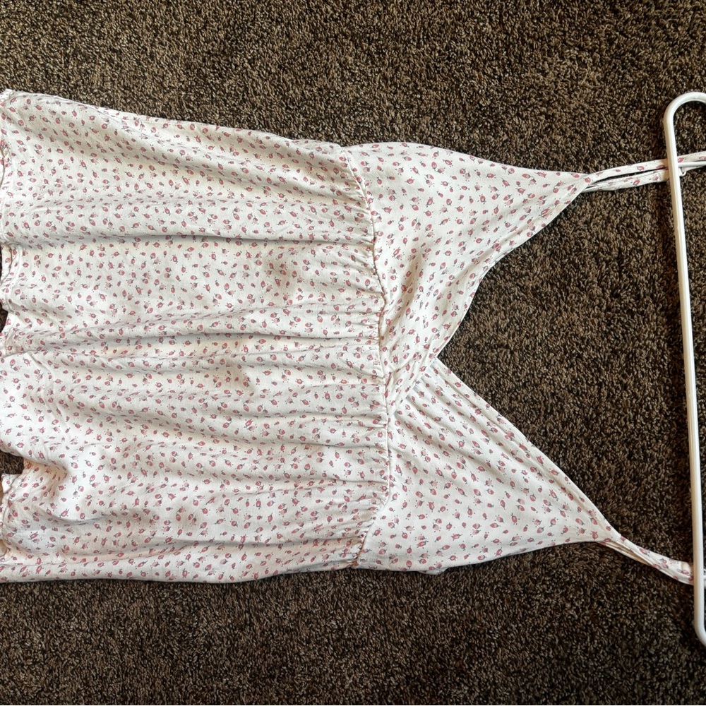 Brandy Melville White and Pink Floral Top